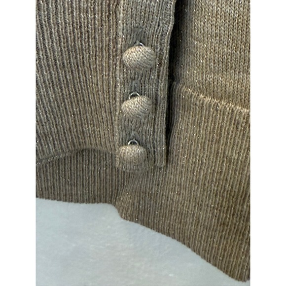 NWT Talbots Size 2X Sabrina Wool Metallic Gold "Mink Heath" Sparkle Sweater - Picture 3 of 7